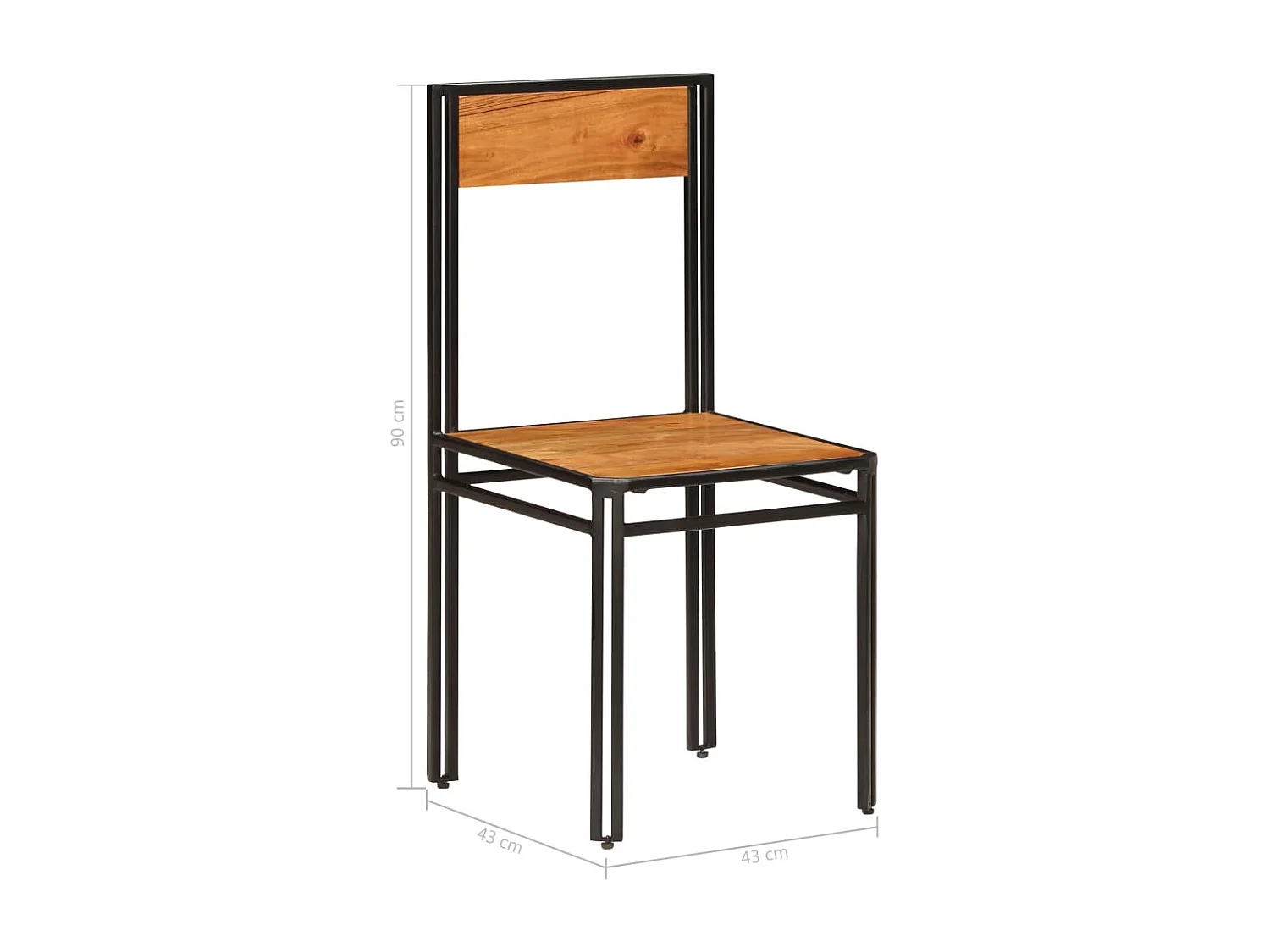 Chaises à manger lot de 6 bois d'acacia massif