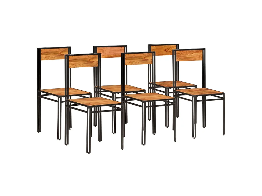 Chaises à manger lot de 6 bois d'acacia massif