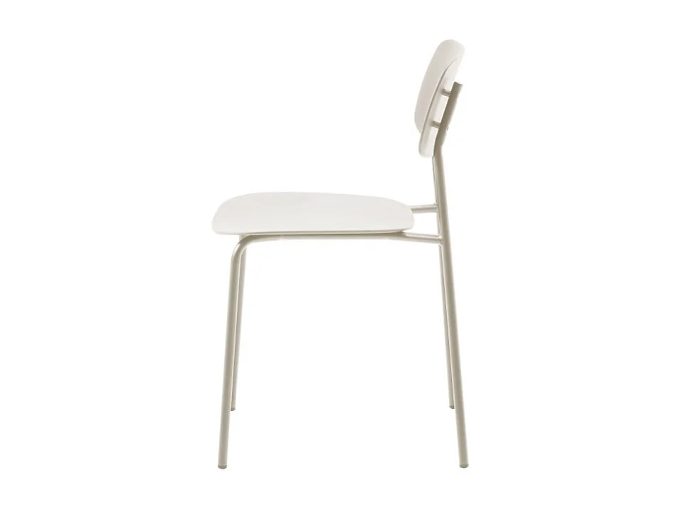 Elin - Lot de 4 chaises en plastique et métal - Beige