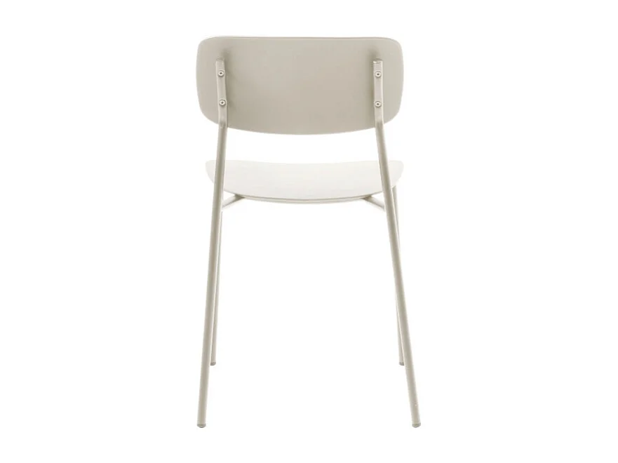 Elin - Lot de 4 chaises en plastique et métal - Beige
