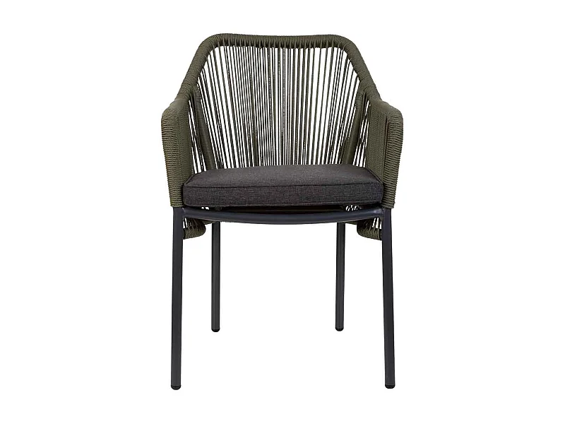 Chaise en rotin synthétique vert 56x66x80