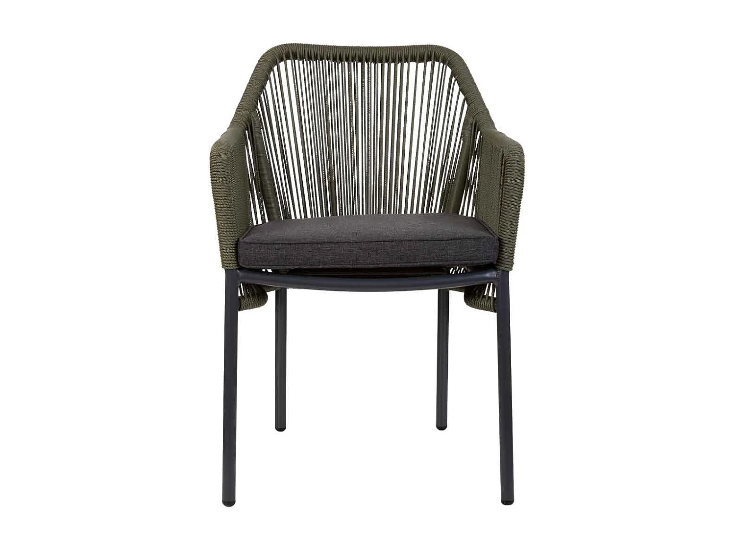 Chaise en rotin synthétique vert 56x66x80