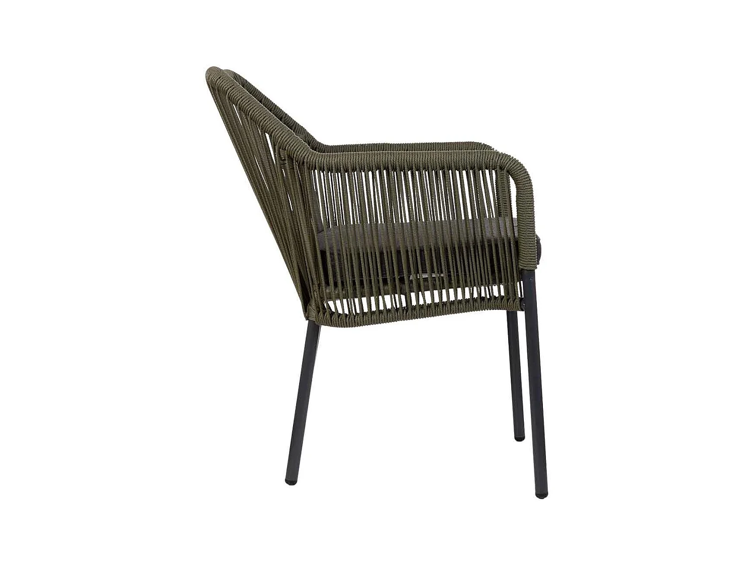 Chaise en rotin synthétique vert 56x66x80