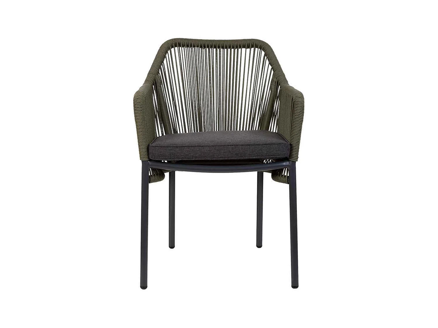 Chaise en rotin synthétique vert 56x66x80