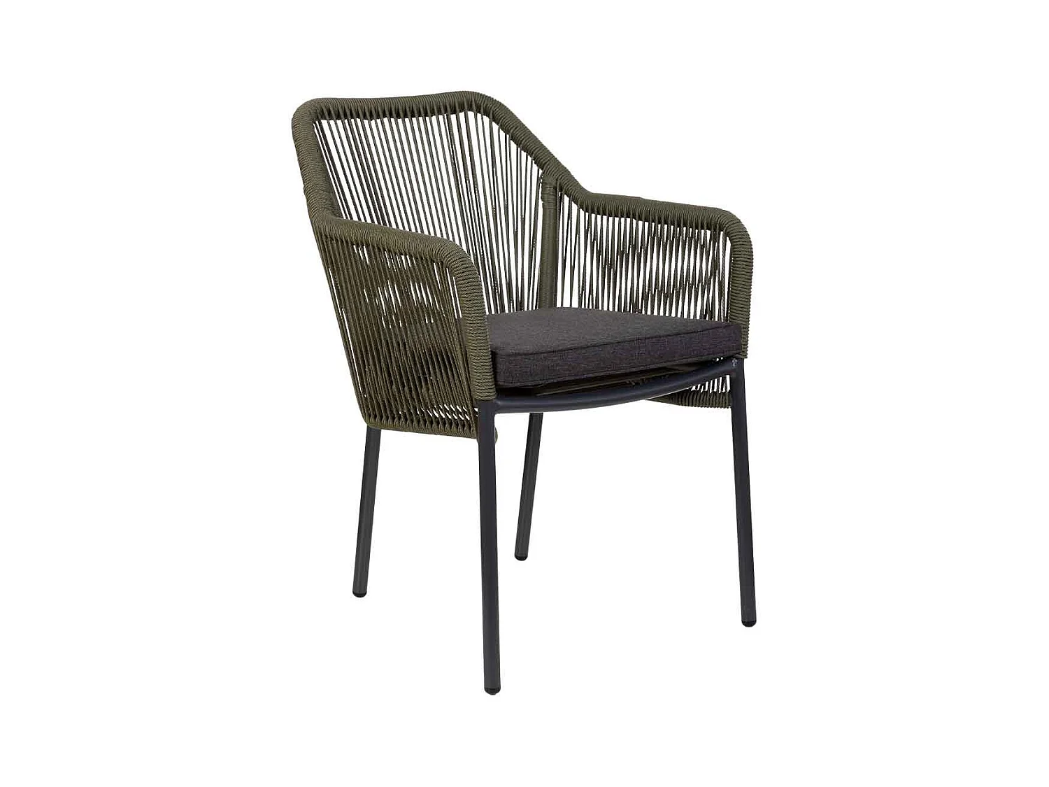 Chaise en rotin synthétique vert 56x66x80