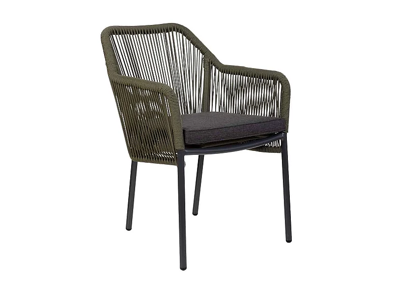 Cadeira em vime verde, 56x66x80h cm