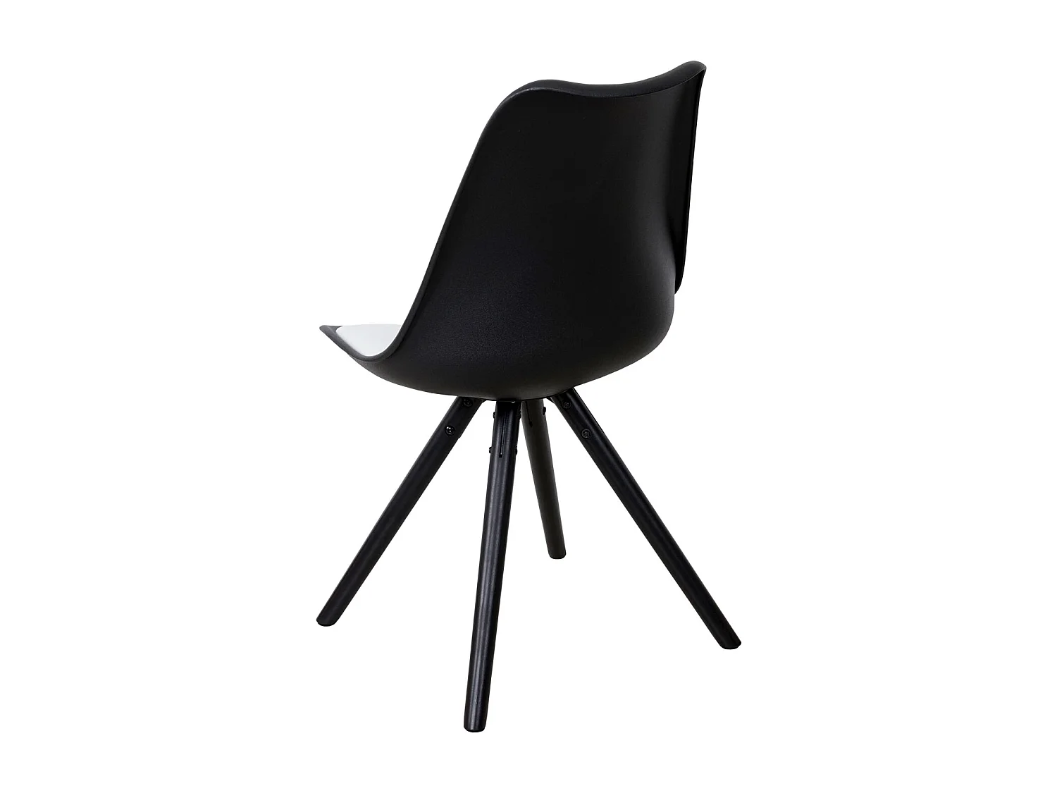 Serie Malmoe set 2x sedie sala da pranzo T501 legno massiccio ecopelle nero bianco piedi scuri