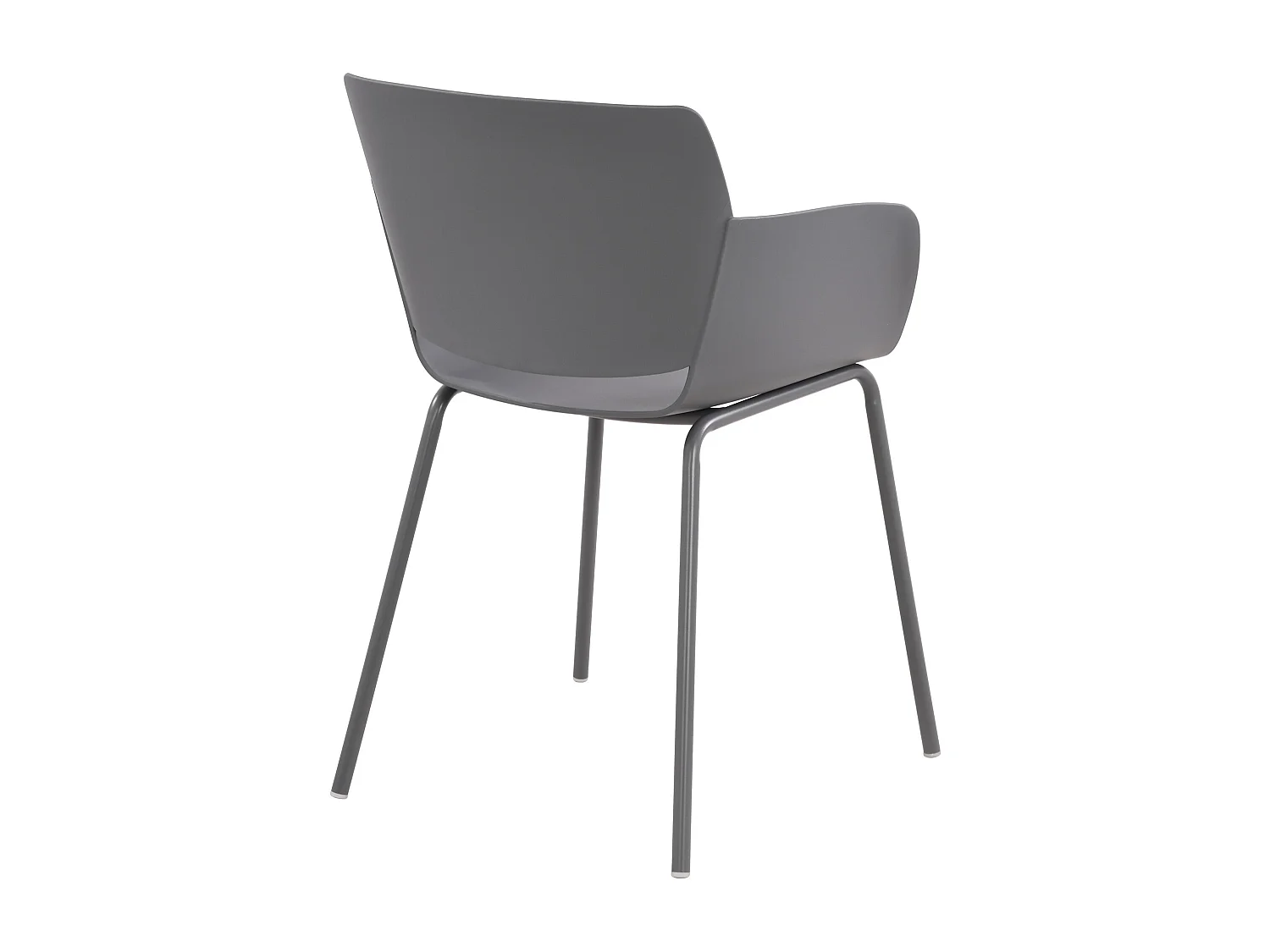 Lot de 2  chaise salle à manger - Plastique - Gris foncé - Alpena