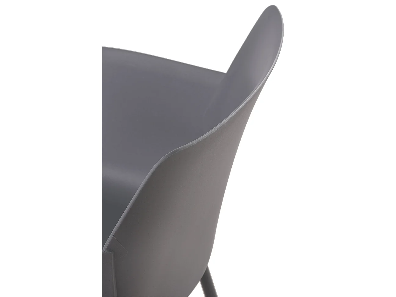 Lot de 2  chaise salle à manger - Plastique - Gris foncé - Alpena