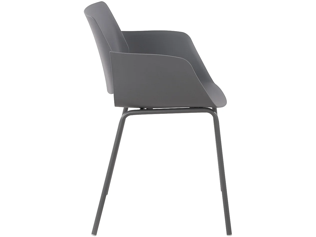 Lot de 2  chaise salle à manger - Plastique - Gris foncé - Alpena