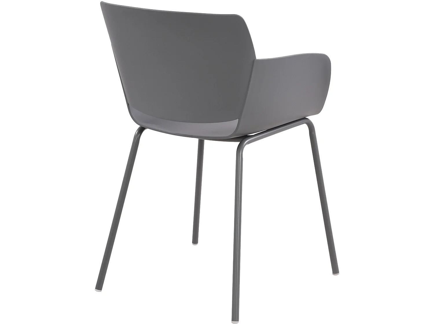Lot de 2  chaise salle à manger - Plastique - Gris foncé - Alpena