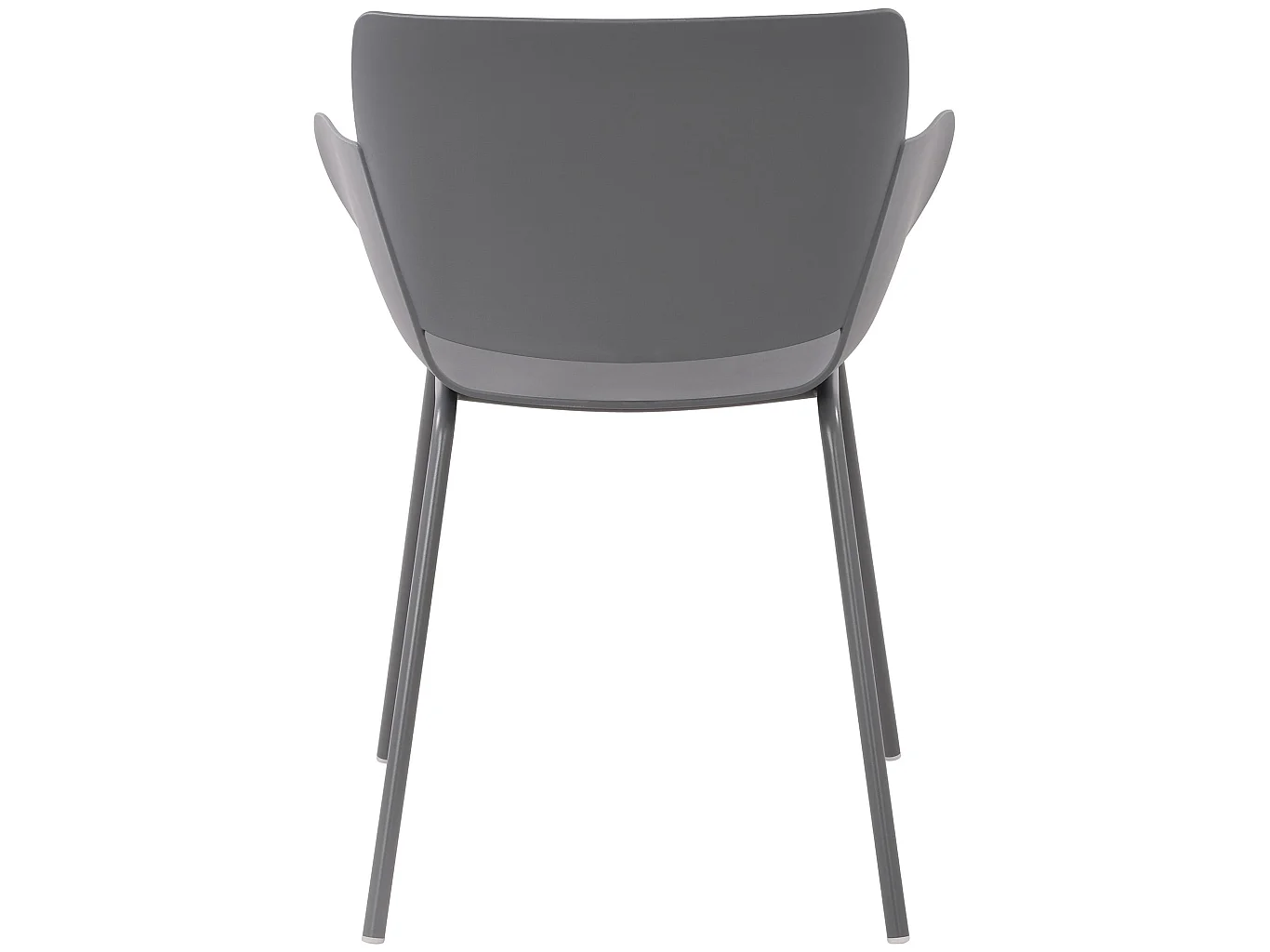 Lot de 2  chaise salle à manger - Plastique - Gris foncé - Alpena