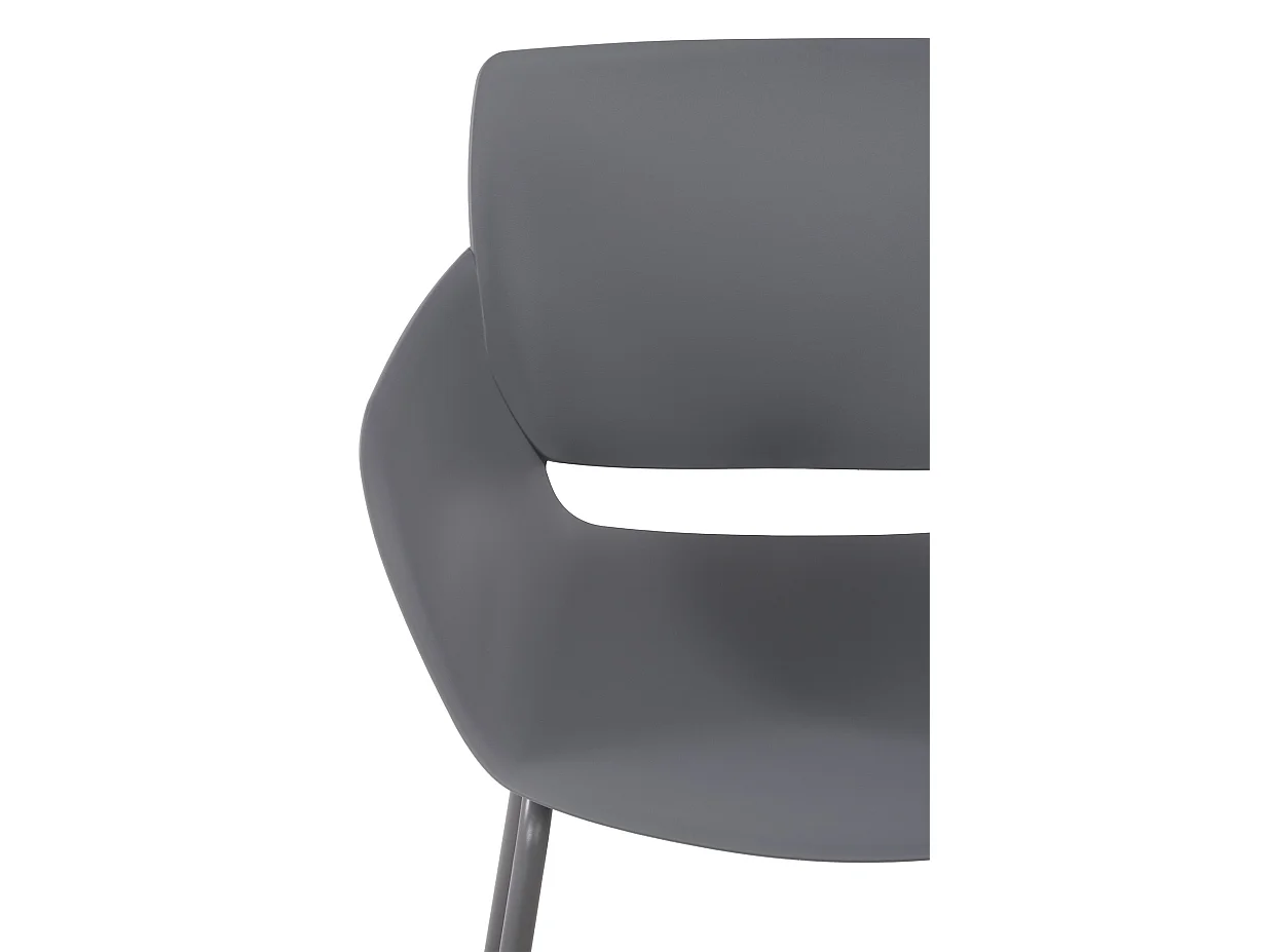 Lot de 2  chaise salle à manger - Plastique - Gris foncé - Alpena