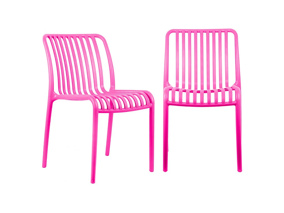 Glee - Lot de 2 chaises en plastique - Rose