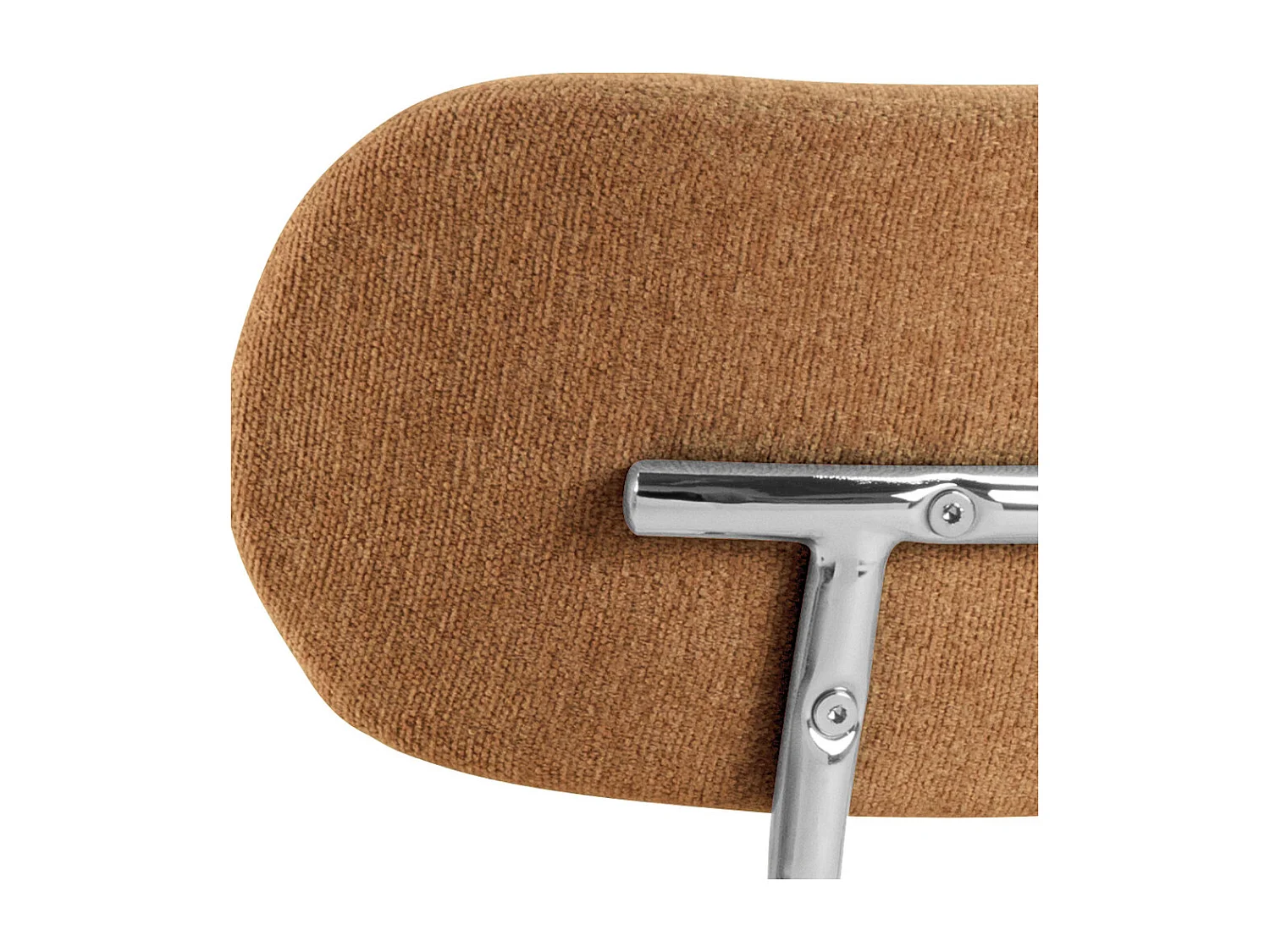 Elli - Lot de 2 chaises en tissu pieds chrome - Terracotta