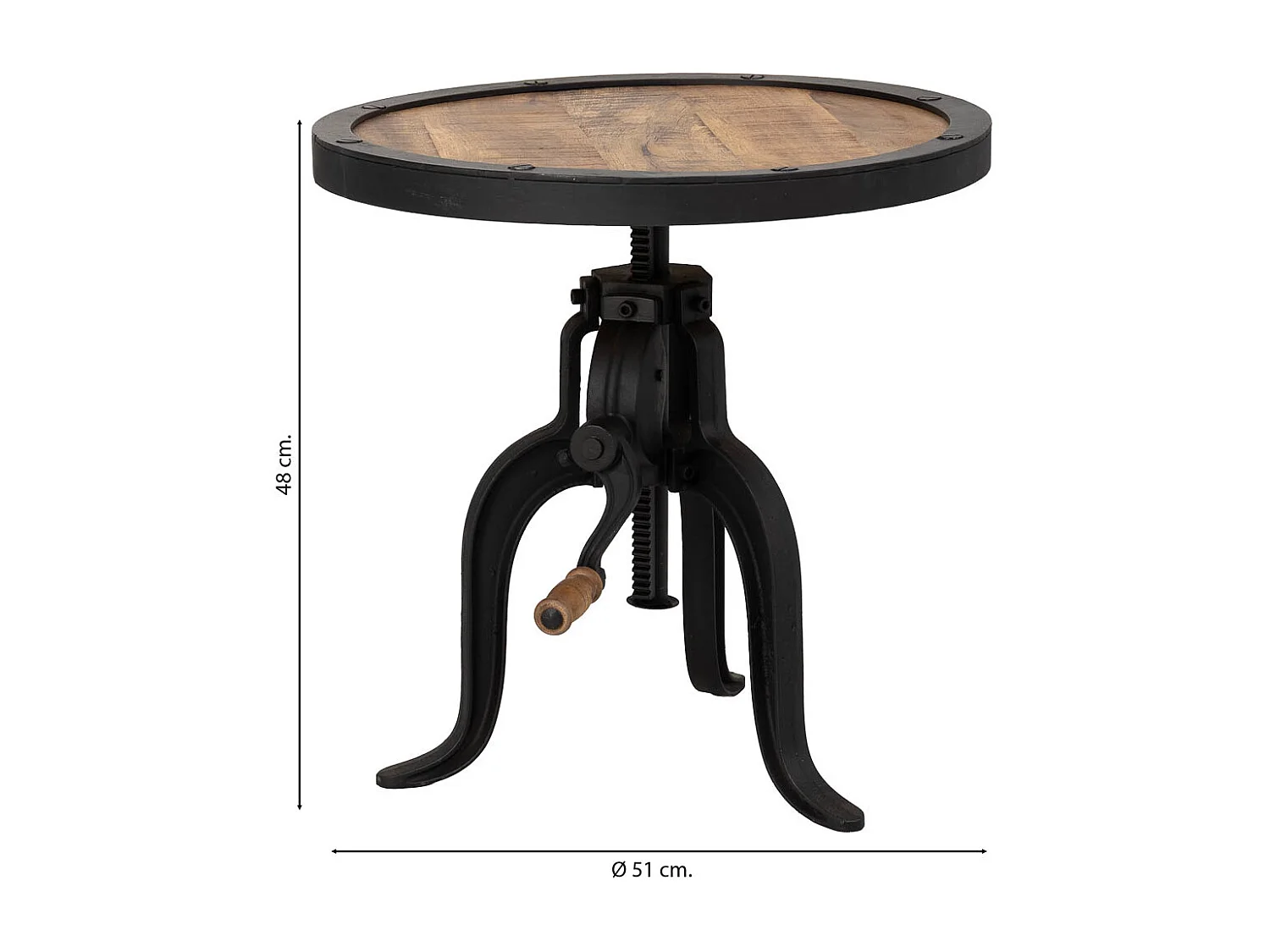 Mesa de apoio preta, D51x48h cm