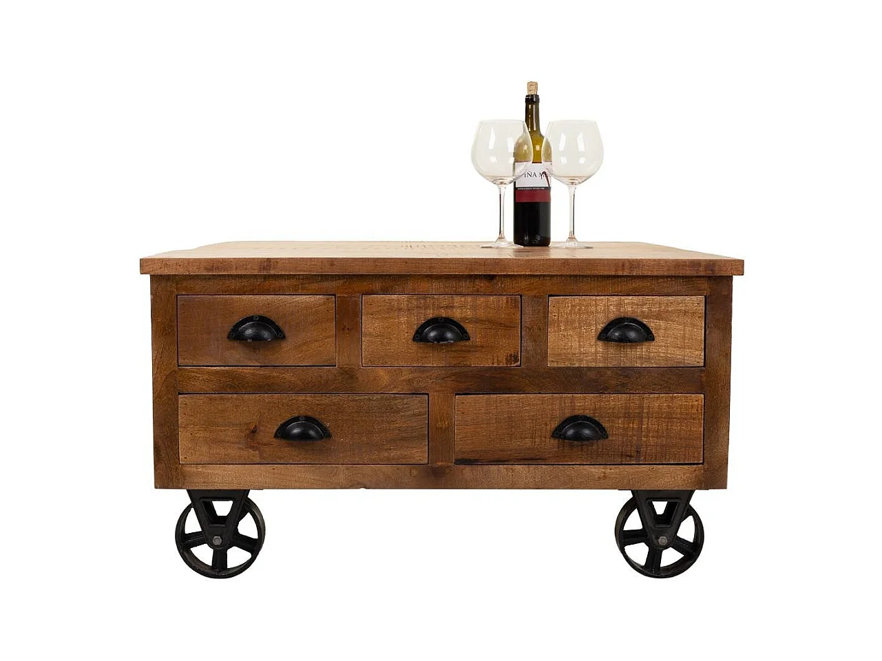 Table basse en bois marron 90x90x47