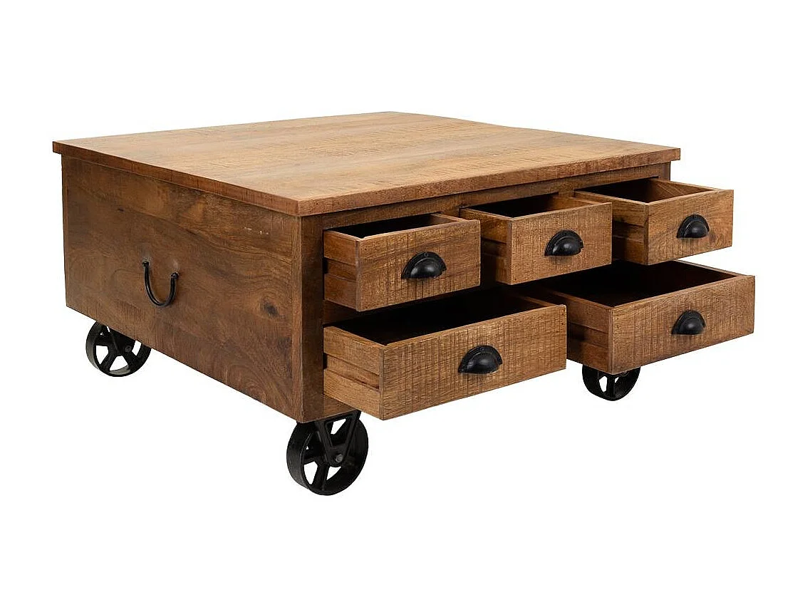 Table basse en bois marron 90x90x47