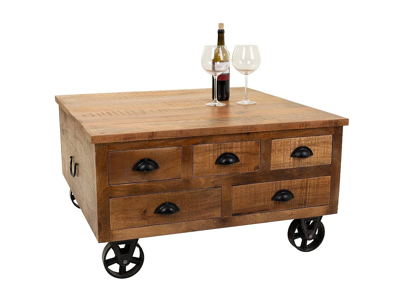 Table basse en bois marron 90x90x47