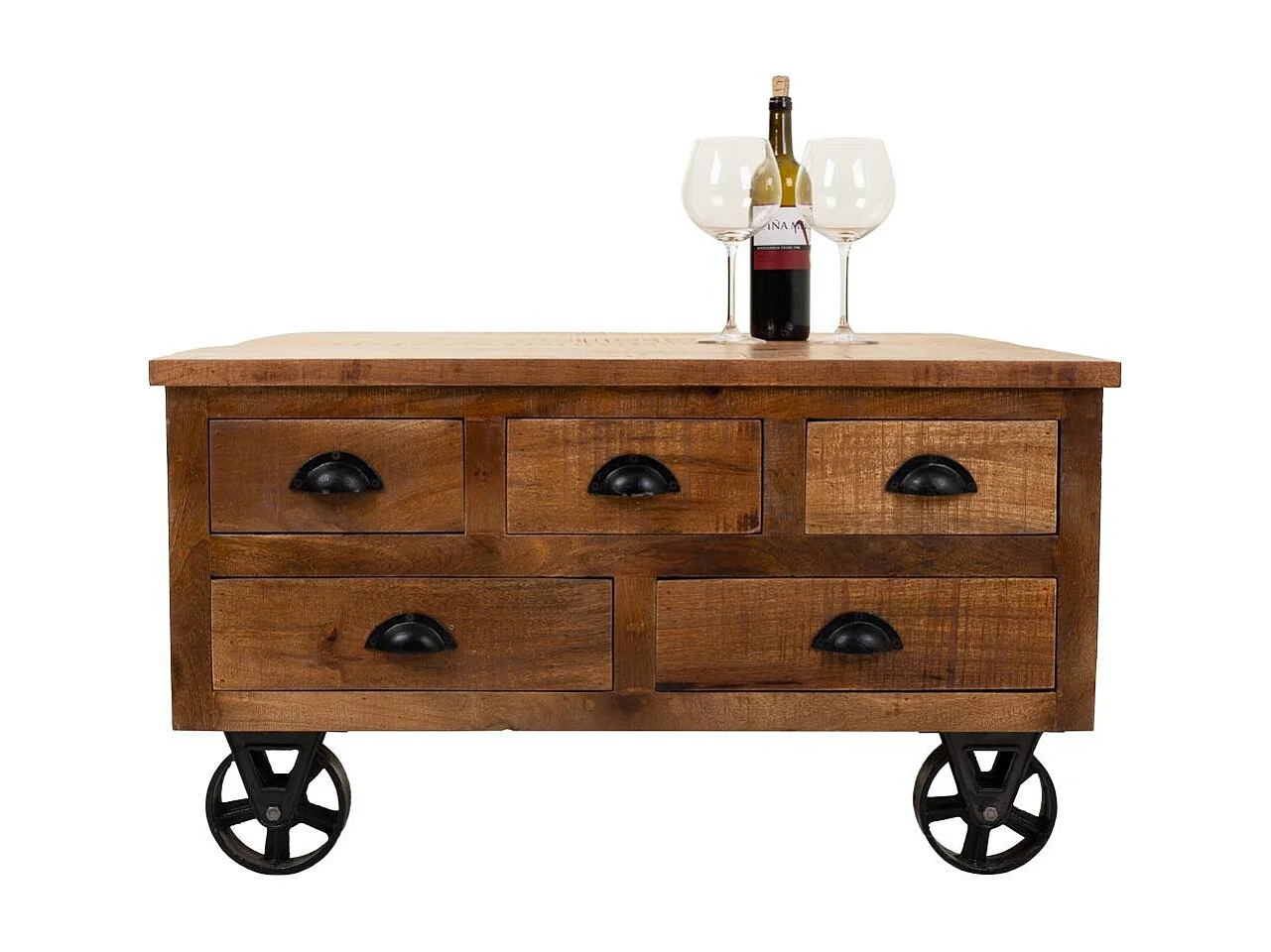 Brauner Couchtisch aus Holz 90x90x47