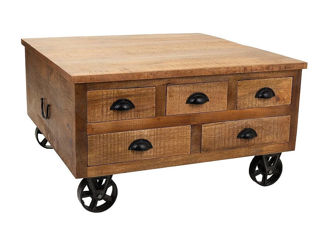 Brauner Couchtisch aus Holz 90x90x47