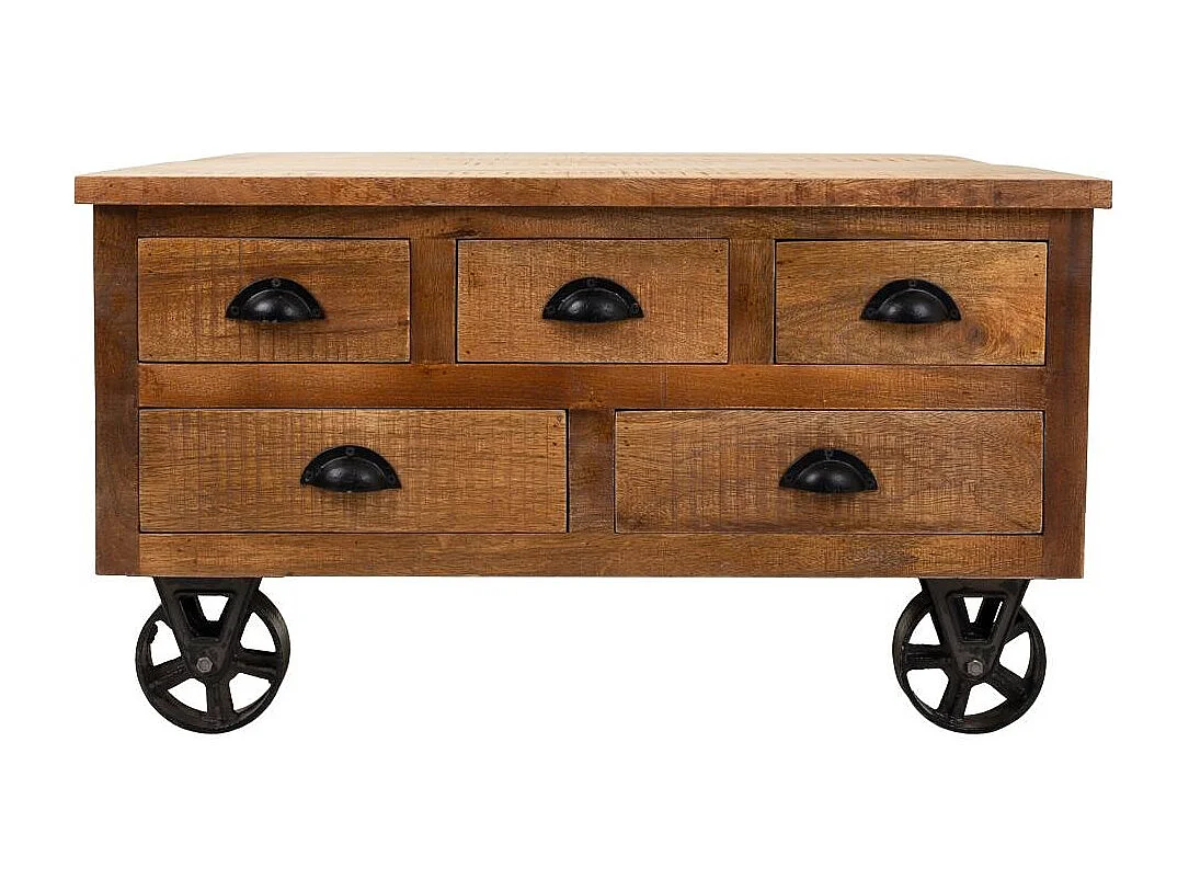 Mesa de centro madeira marrom 90x90x47