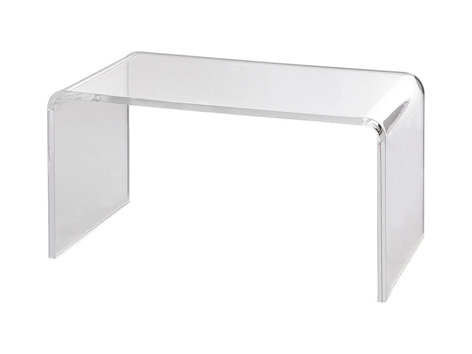 Table d'Appoint SucceBuy en Acrylique en Forme de C SucceBuy Table d'Appoint Transparente Hauteur de 41CM