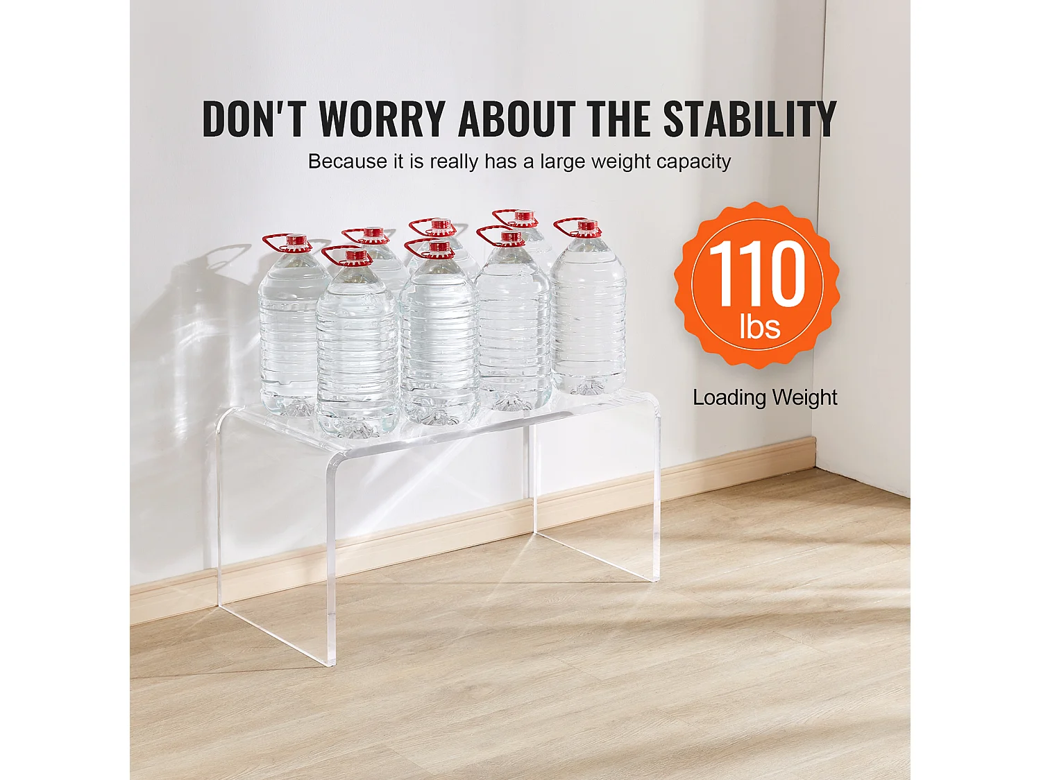 Hulptafel SucceBuy van Acryl in C-vorm SucceBuy Hulptafel Transparant Hoogte van 41CM