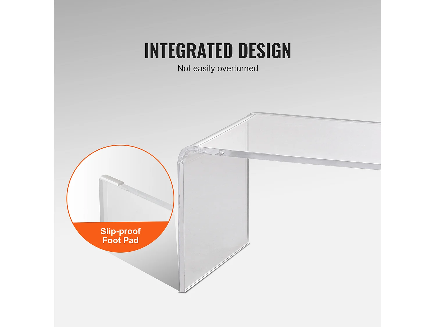Hulptafel SucceBuy van Acryl in C-vorm SucceBuy Hulptafel Transparant Hoogte van 41CM