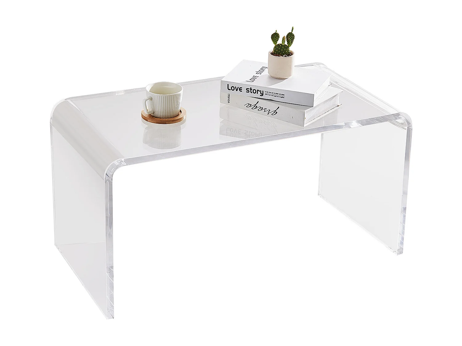 Hulptafel SucceBuy van Acryl in C-vorm SucceBuy Hulptafel Transparant Hoogte van 41CM