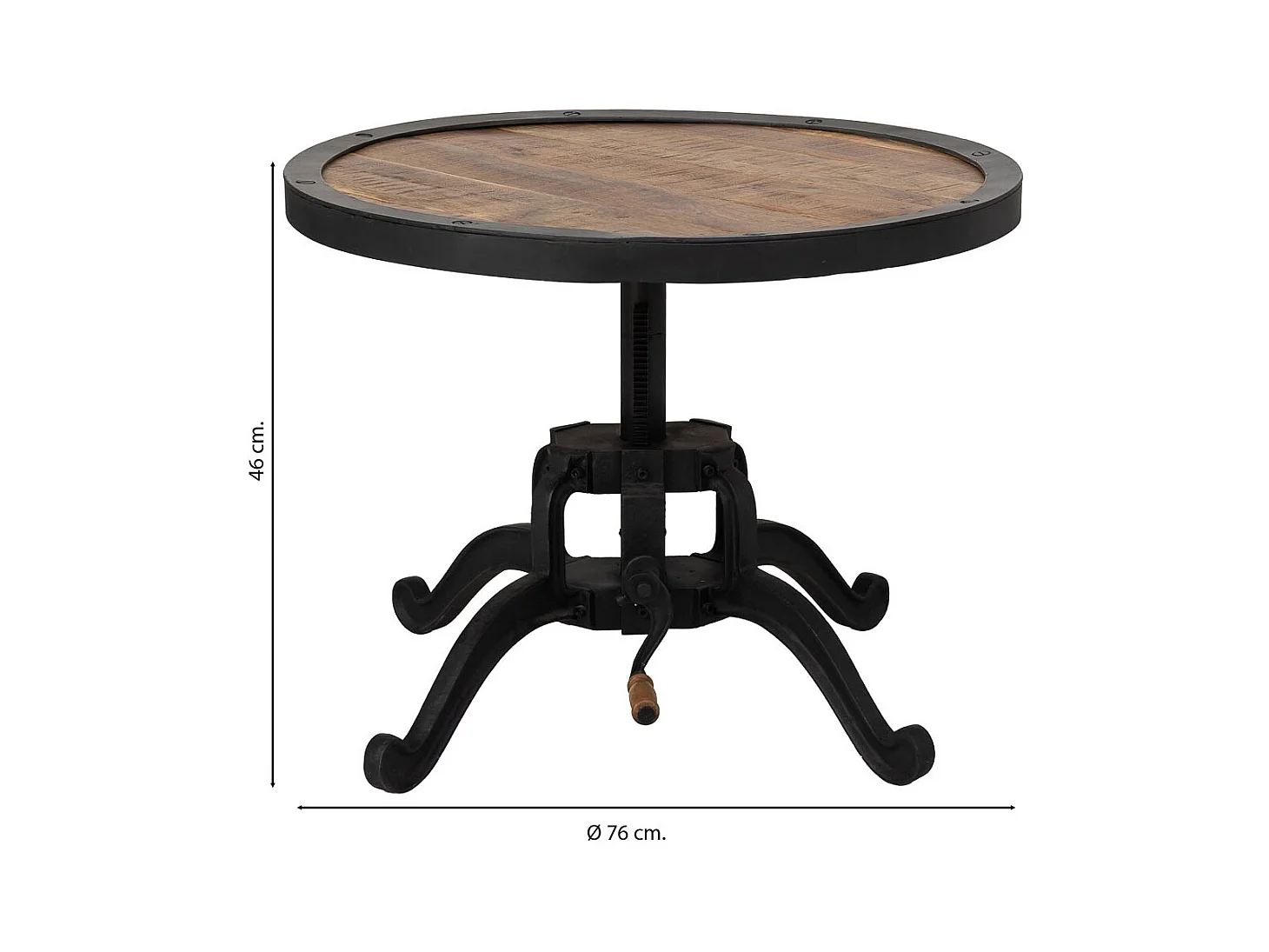 Mesa de apoio preta, D76x46h cm