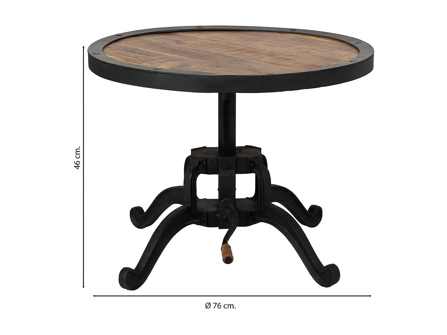 Mesa de apoio preta, D76x46h cm