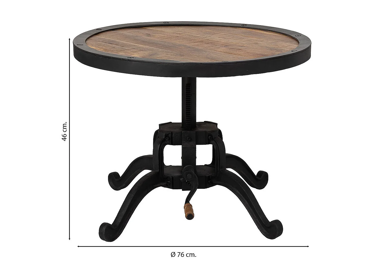 Höhenverstellbarer Tisch D76x46 Natur