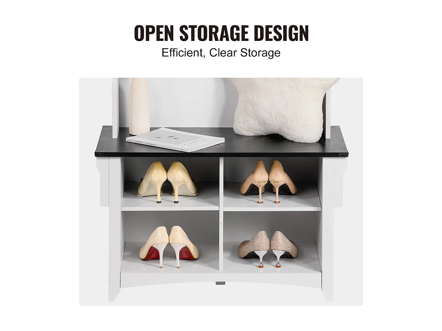 Porte manteau SucceBuy pour l'Entrée, Avec 5 Crochets, Blanc