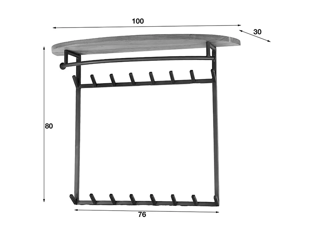 Garde-robe - Noir métal - LUANA