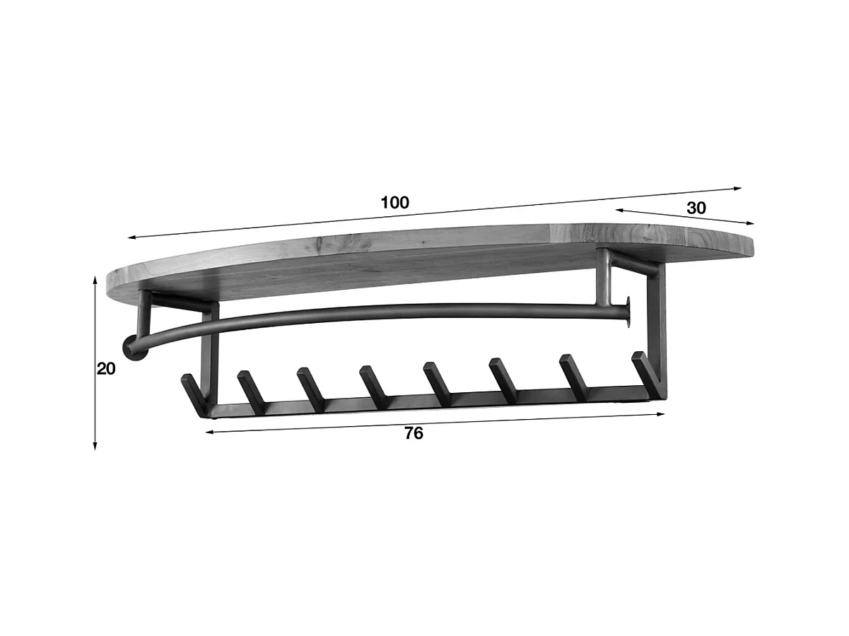 Garde-robe - Noir métal - LUANA