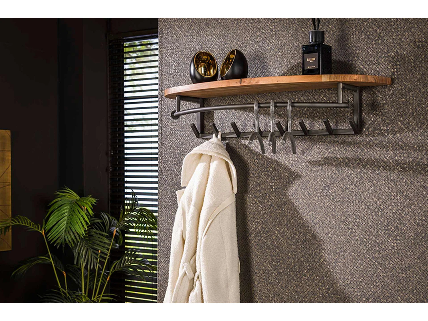 Portemanteau mural - Noir métal - LUANA