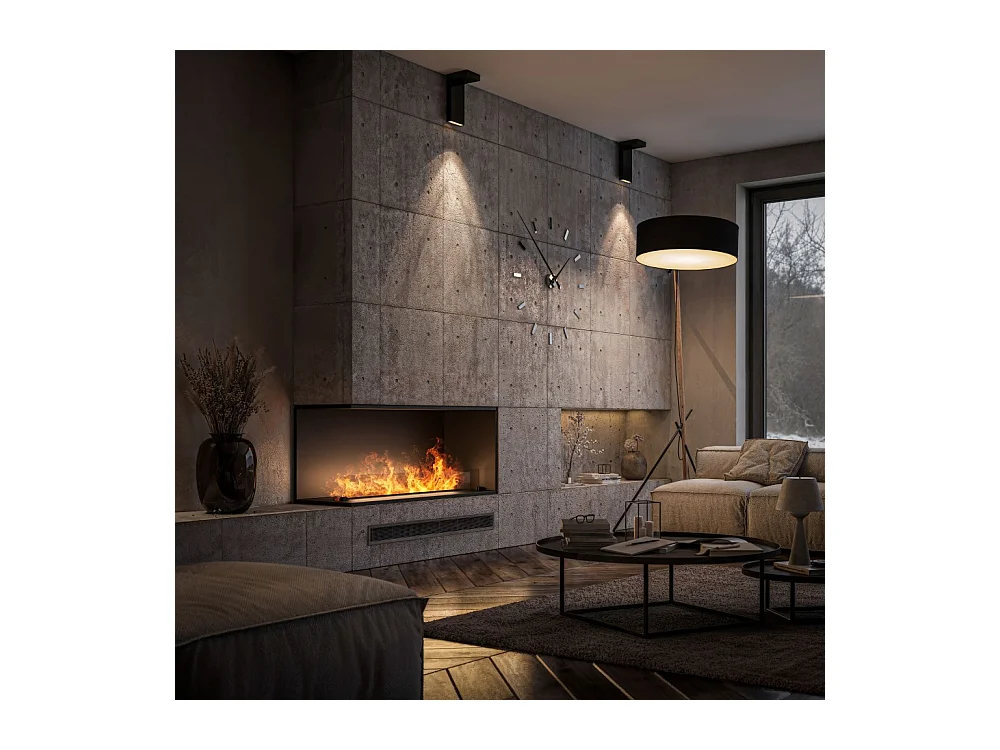 Cheminée à vapeur d'eau encastrable Corner L1200 avec flammes multicolores, effet 3D et contrôle par application, réservoir de 2,4 l - 120 cm