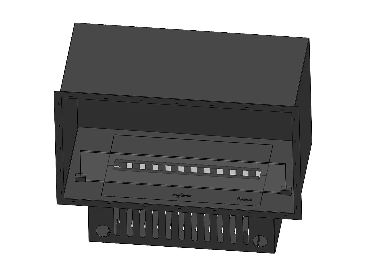 Lareira embutida a vapor Invapo Inside 800 - Chama multicolorida, efeito 3D e controle por aplicativo, tanque de 1,2 l - 835 cm