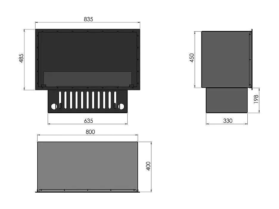 Lareira embutida a vapor Invapo Inside 800 - Chama multicolorida, efeito 3D e controle por aplicativo, tanque de 1,2 l - 835 cm