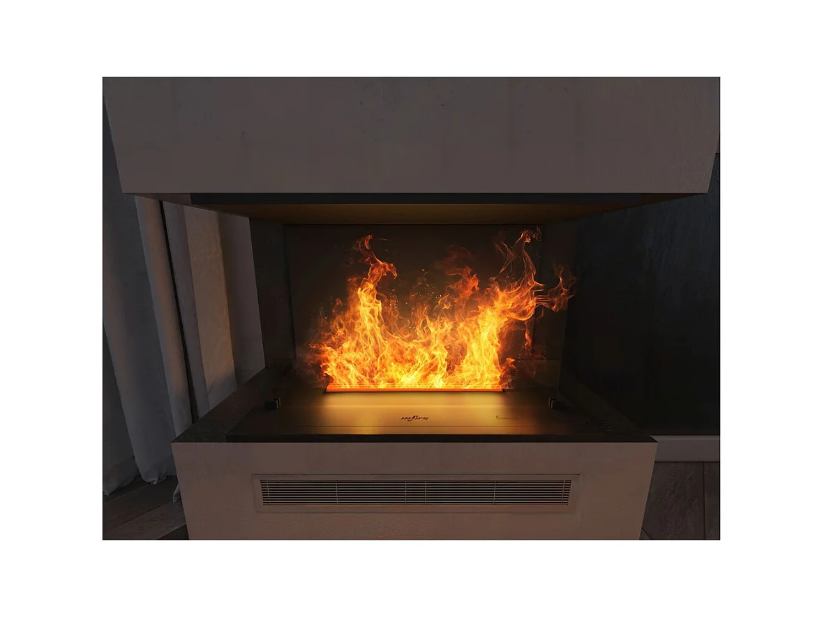 Cheminée vapeur d'eau encastrable Inside C800 - Flammes 3D multicolores, contrôle par appli, réservoir 1,2L, remplissage auto - 80 cm