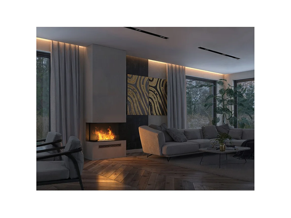 Cheminée vapeur d'eau encastrable Inside C800 - Flammes 3D multicolores, contrôle par appli, réservoir 1,2L, remplissage auto - 80 cm