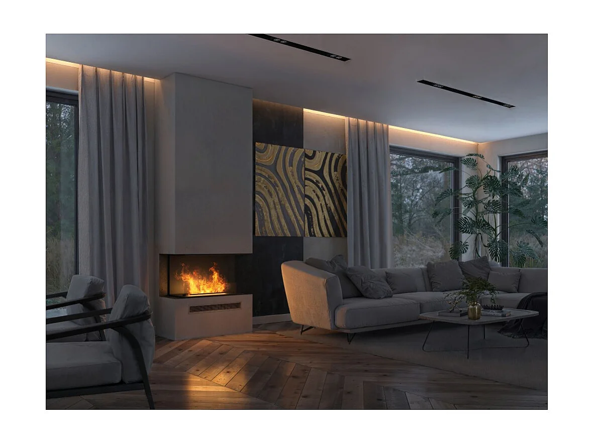 Caminetto a Vapore Acqueo da Incasso Inside C800 con Fiamma Multicolore, Effetto 3D e Controllo App, Serbatoio 1.2l - 80cm Autorefill