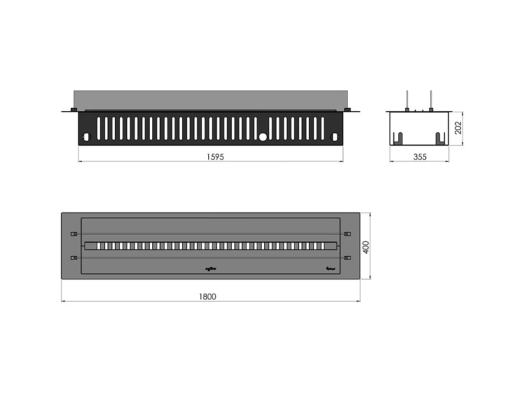 Cheminée vapeur d'eau Insert 1800 - Flammes multicolores 3D, contrôle appli, réservoir 3,6L, remplissage auto - 180 cm