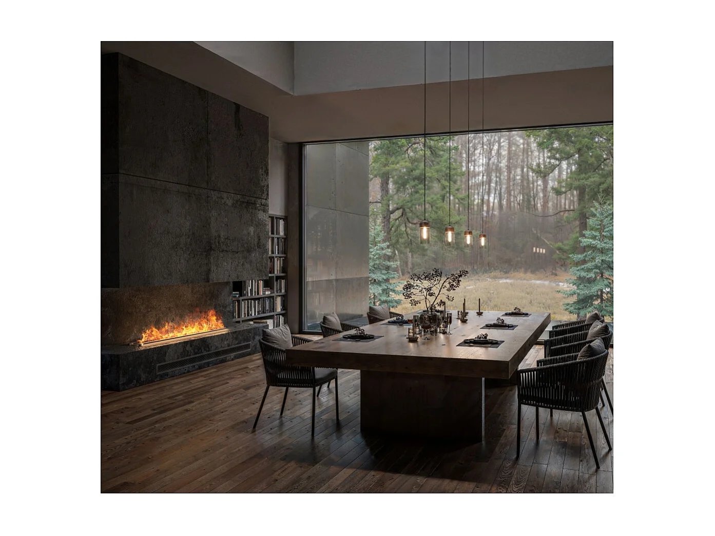 Invapo Insert 2200 Lareira embutida a vapor de água - Chama multicolorida, efeito 3D e controle por aplicativo, tanque de 4,8 l - 220 cm