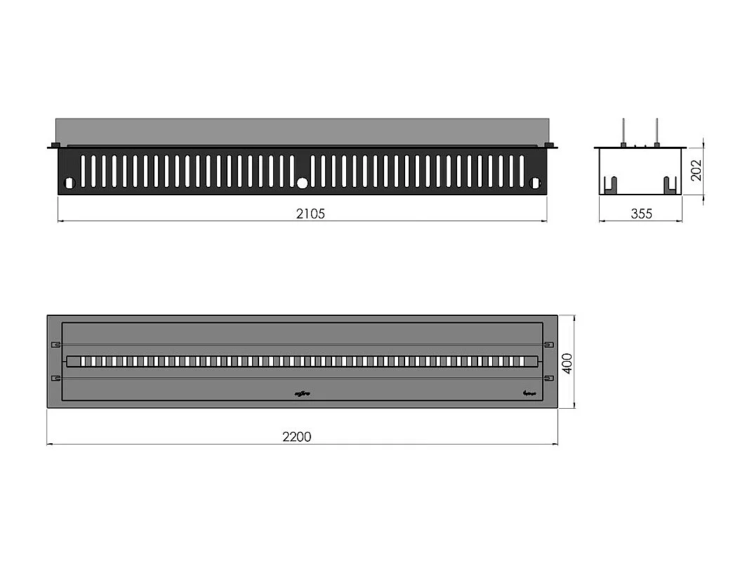 Invapo Insert 2200 Lareira embutida a vapor de água - Chama multicolorida, efeito 3D e controle por aplicativo, tanque de 4,8 l - 220 cm