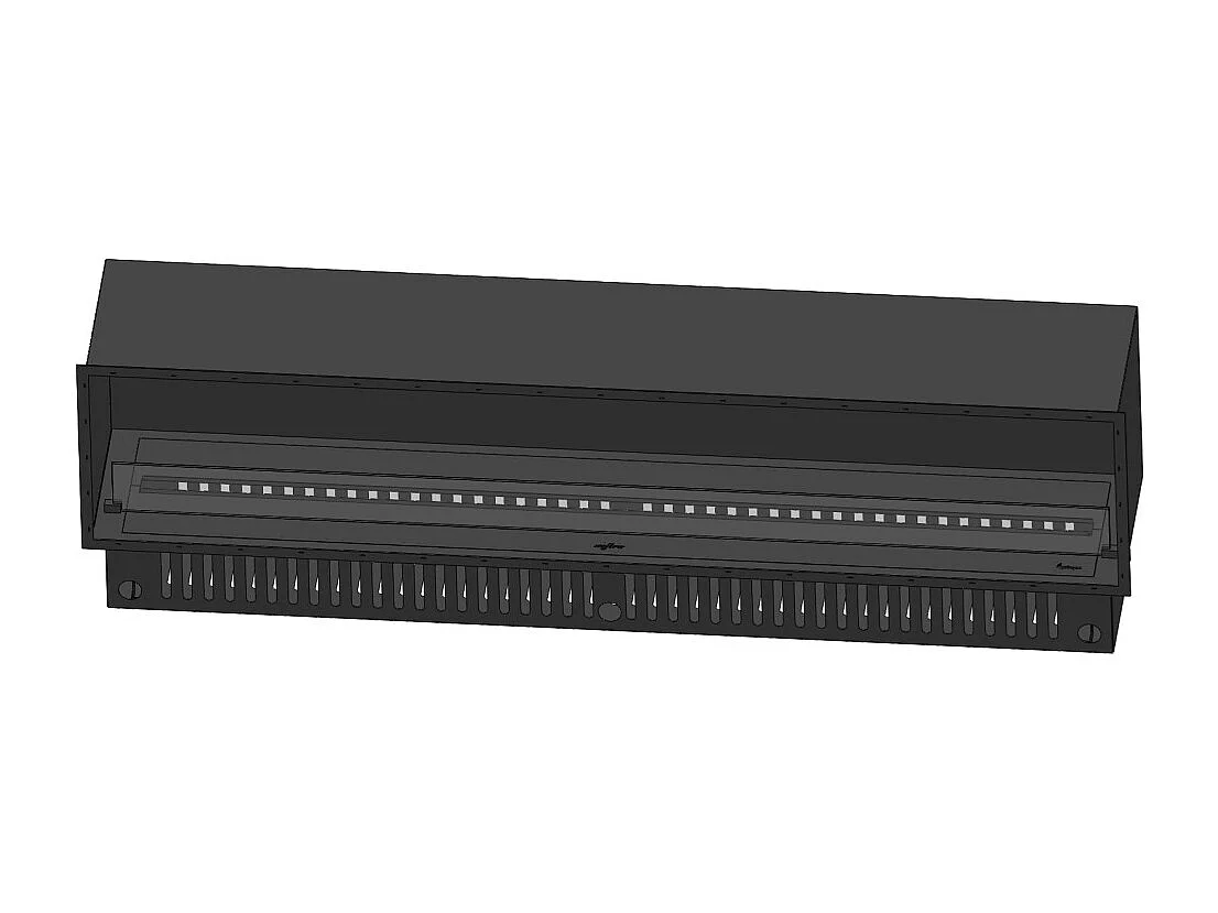 Lareira embutida a vapor Invapo Inside 2200 - Chama multicolorida, efeito 3D e controle por aplicativo, tanque de 2,4 l - Recarga automática de 220 cm