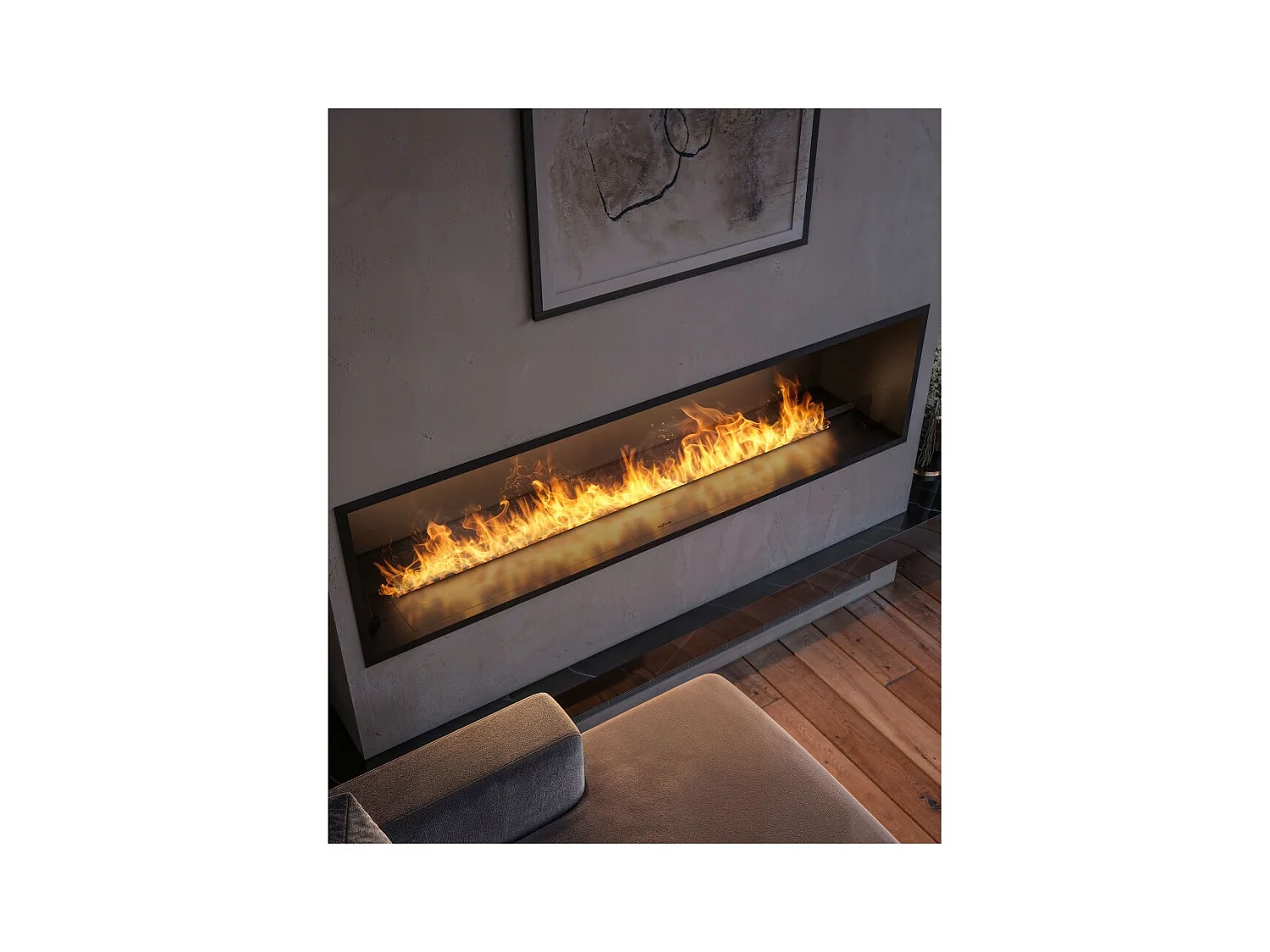 Cheminée vapeur d'eau Inside 1800 - Flammes multicolores, effet 3D, appli mobile, réservoir 3,6L, remplissage auto - 183 cm