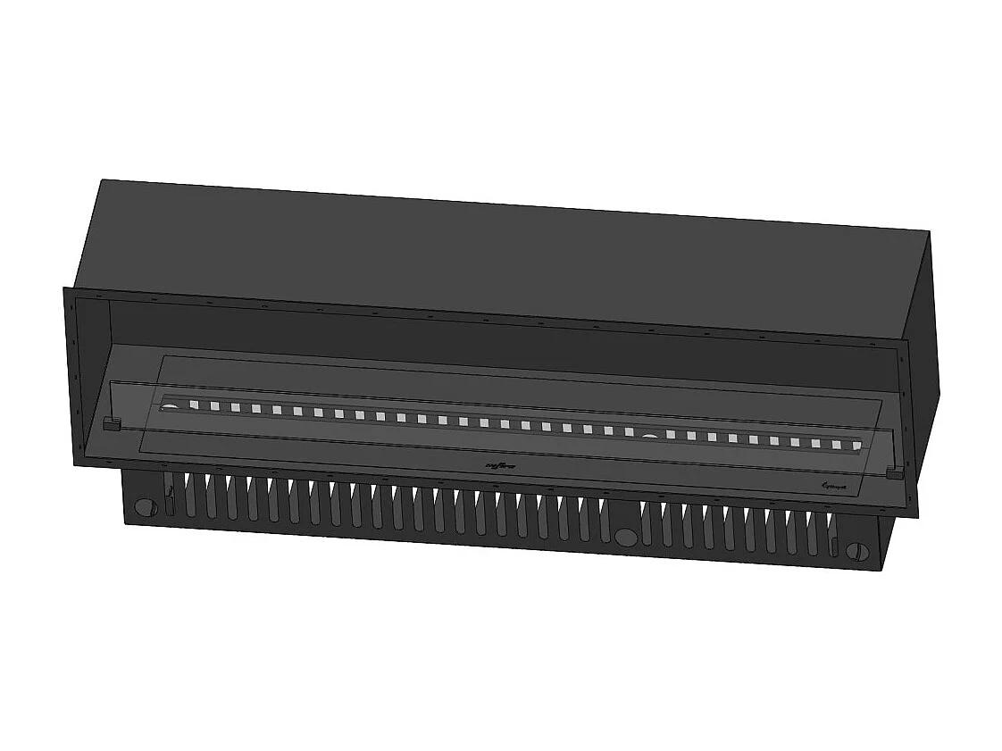 Lareira embutida a vapor Invapo Inside 1800 - Chama multicolorida, efeito 3D e controle por aplicativo, tanque de 3,6 l - Recarga automática de 183 cm