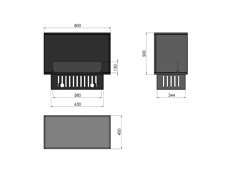 Cheminée à vapeur d'eau encastrable Corner L800 avec flammes multicolores, effet 3D et contrôle par application, réservoir de 1,2 l - 80 cm